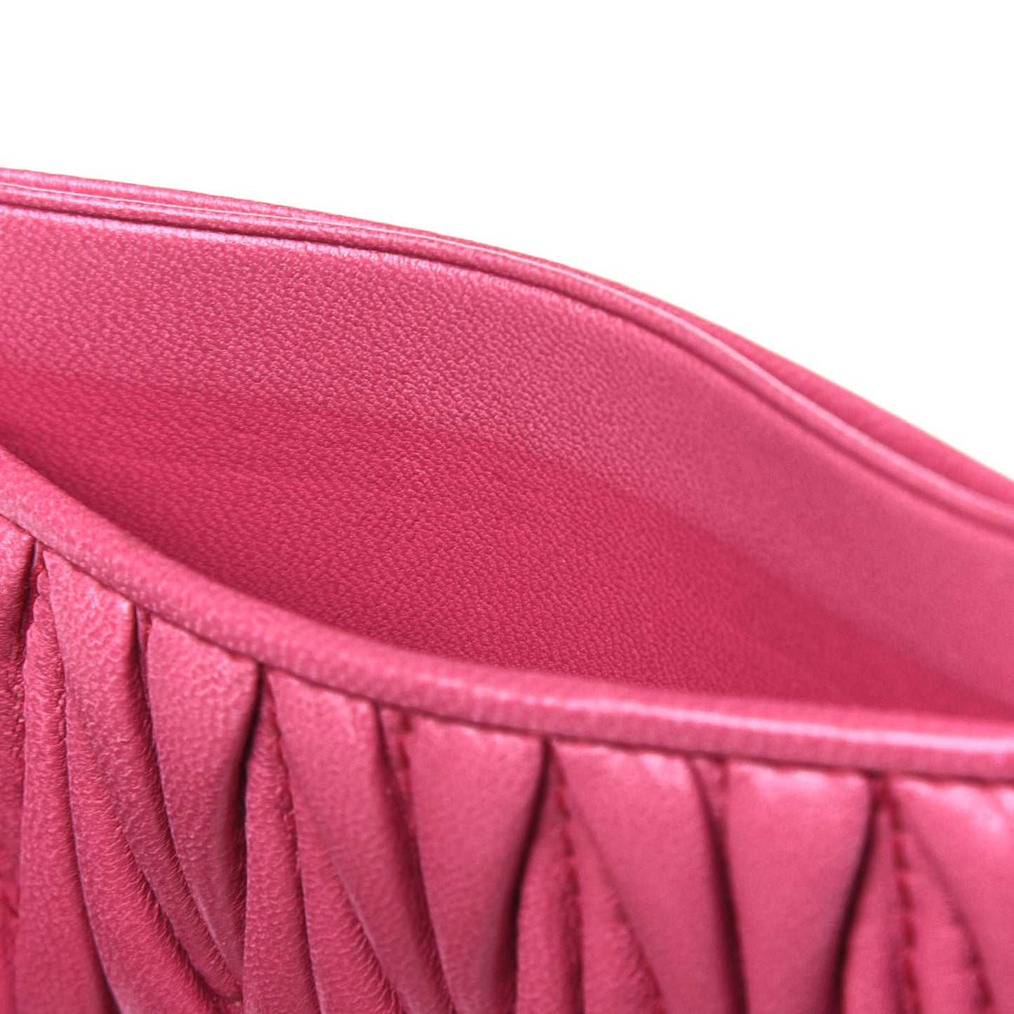 Nappa Matelasse Card Case Magenta