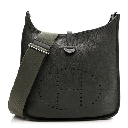 Hermes Taurillon Clemence EVELYNE III Vert De Gris 1 of 10