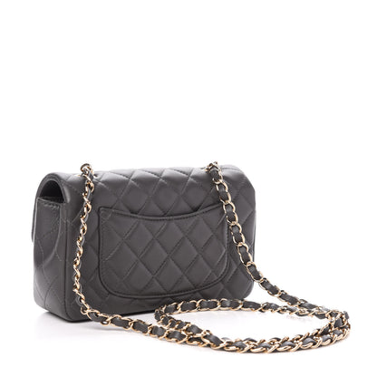Chanel Lambskin Quilted Mini Rectangular Flap Grey 3 of 11