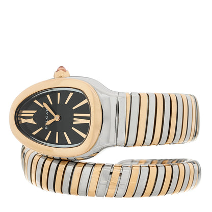 Bulgari Stainless Steel 18K Rose Gold 35mm Serpenti Tubogas Quartz Watch Black 2 of 5