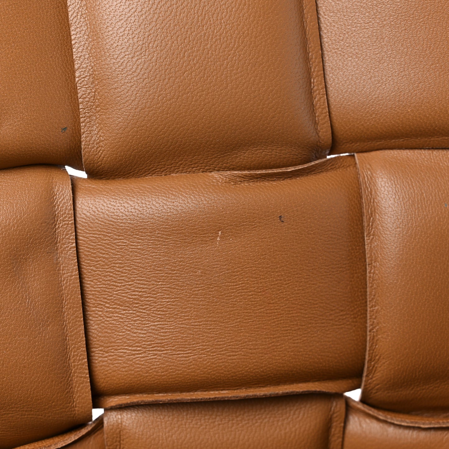 Nappa Maxi Intreccio Padded Cassette Crossbody Bag Caramel