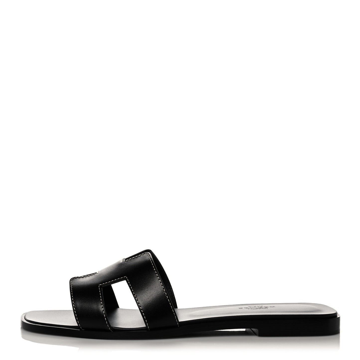 Box Calfskin Oran Sandals 38.5 Black