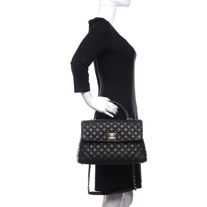 Chanel Caviar Quilted Medium Coco Handle Flap Black 3 of 12
