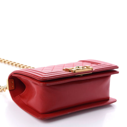 Chanel Lambskin Quilted Small Boy Flap Dark Red 5 of 12