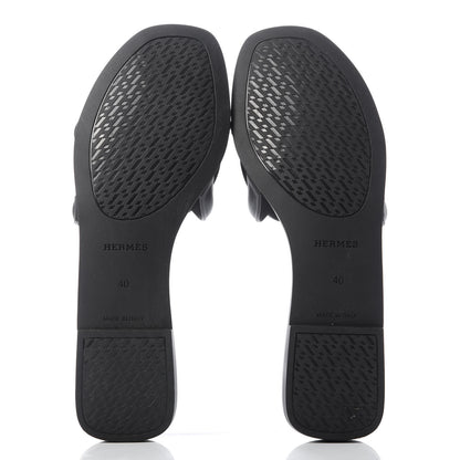 Hermes Rubber Aloha Sandals 40 Black 5 of 8