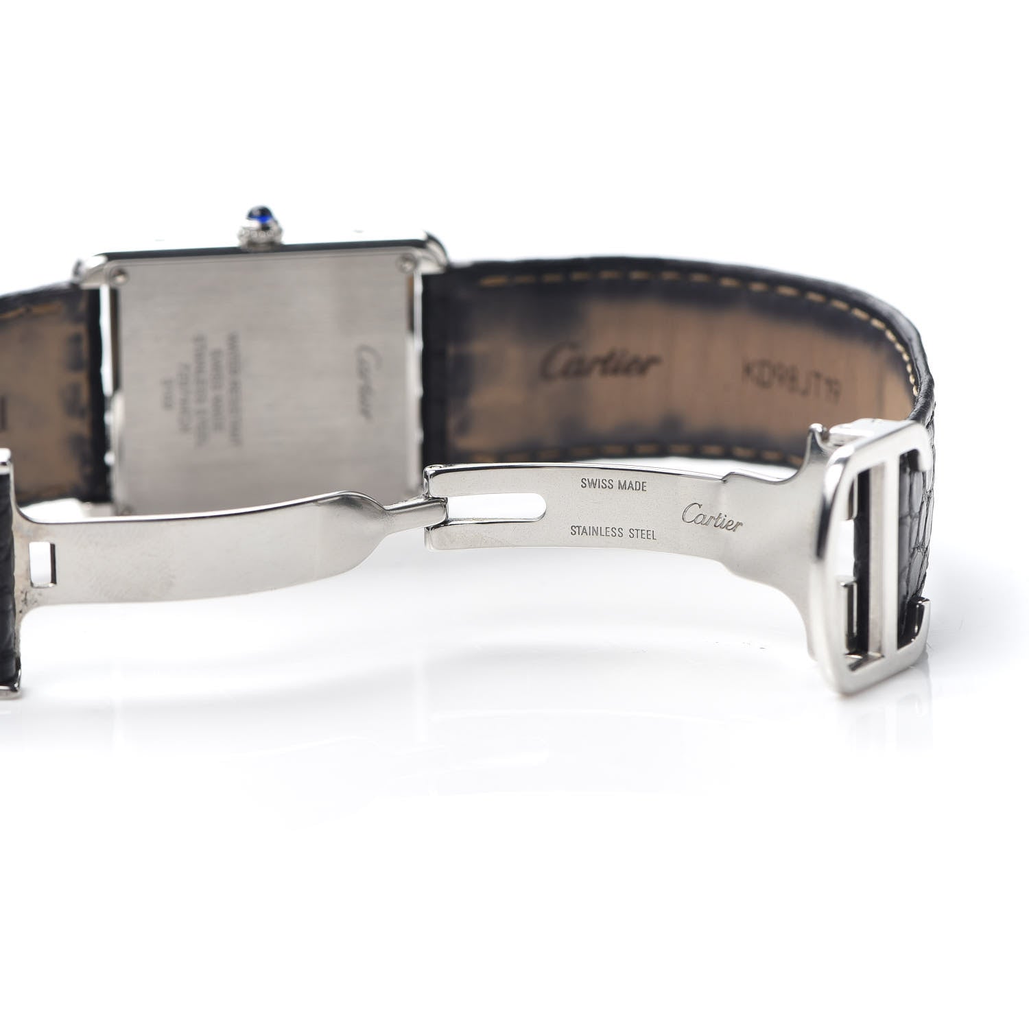 Cartier Stainless Steel Alligator 27mm Tank Solo Quartz Watch 8 of 8