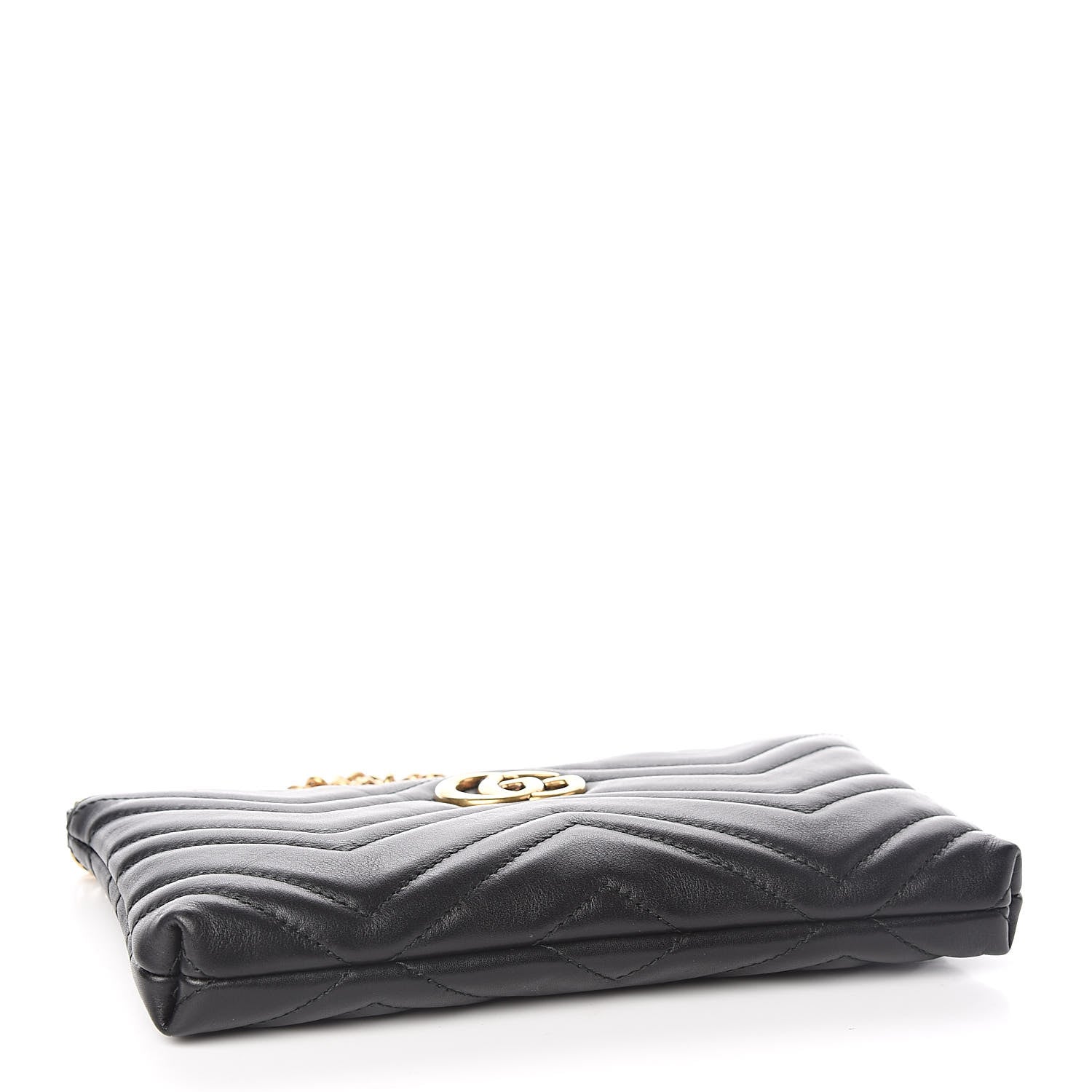 Gucci Calfskin Matelasse Mini GG Marmont Chain Bag Black 4 of 12