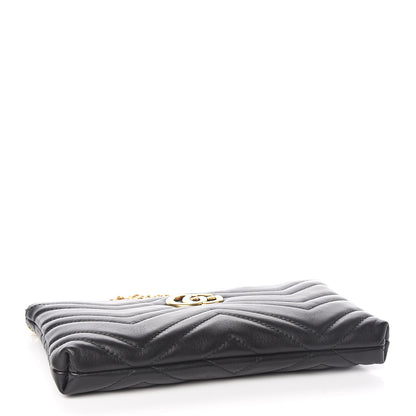 Gucci Calfskin Matelasse Mini GG Marmont Chain Bag Black 4 of 12