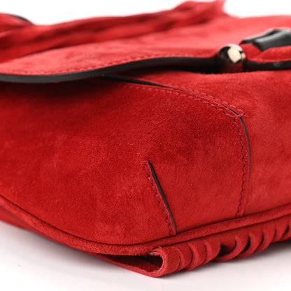 Gucci Suede Small Nouveau Fringe Shoulder Bag Red 9 of 11