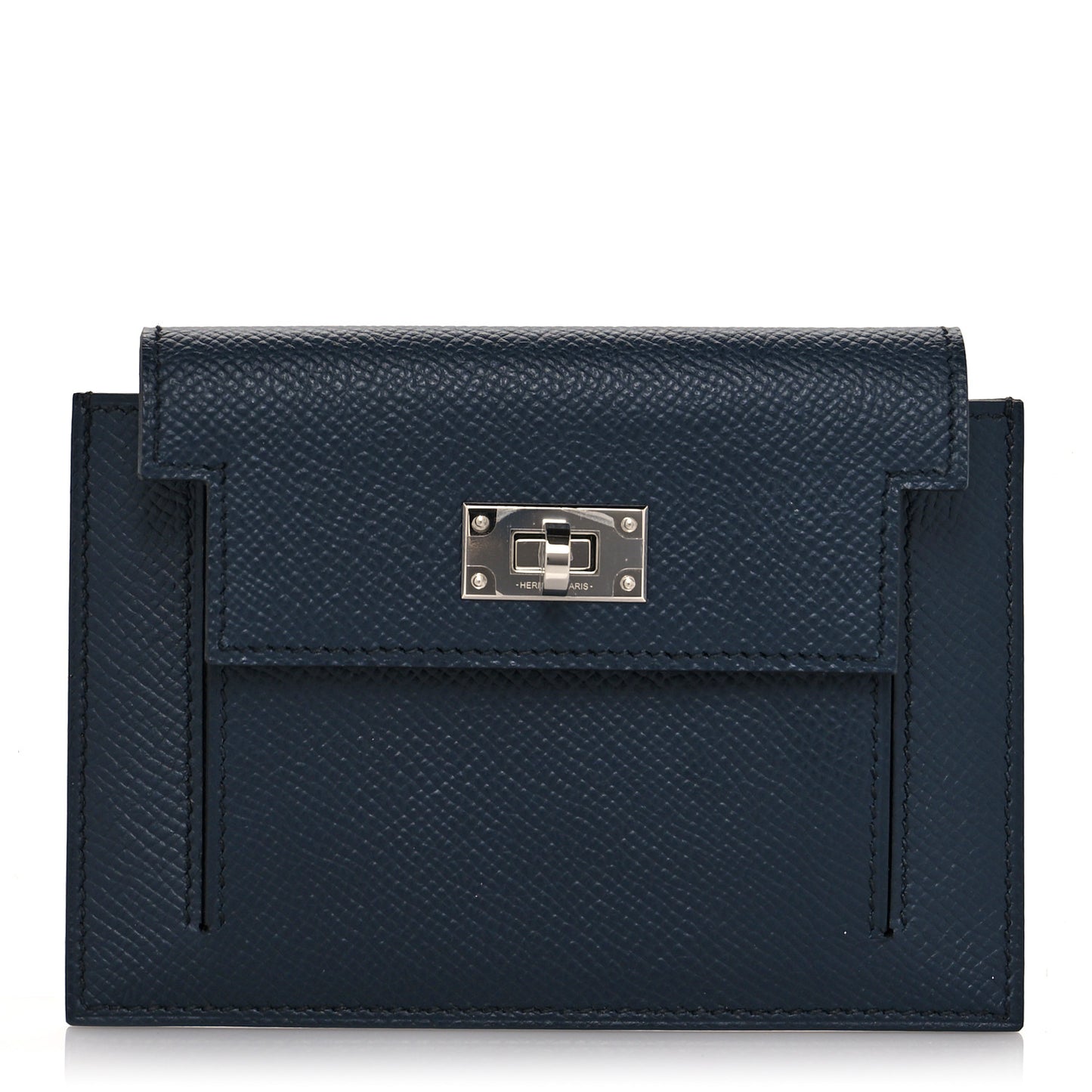 Epsom Kelly Pocket Compact Wallet Bleu Indigo
