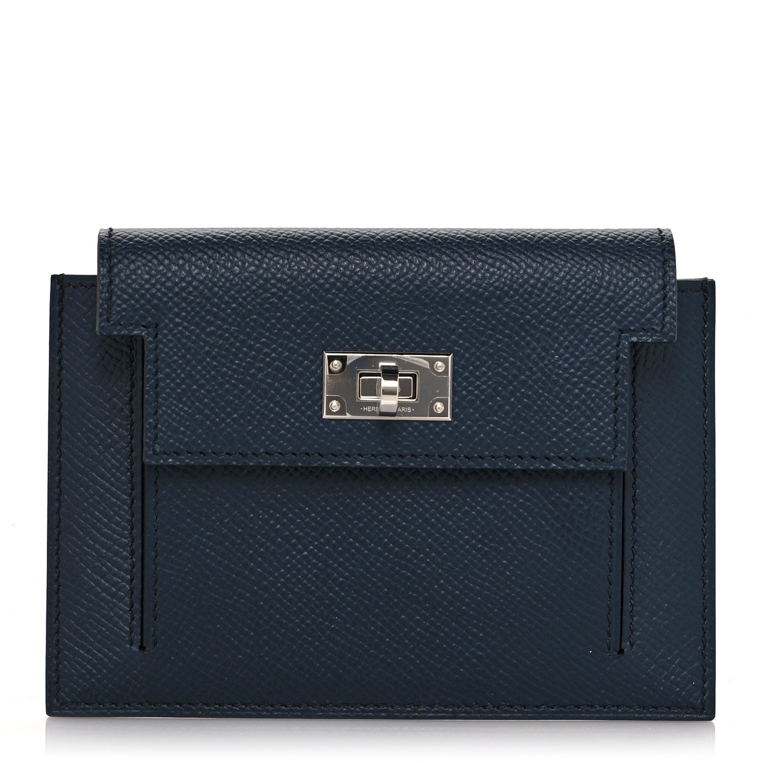 Hermes Epsom Kelly Pocket Compact Wallet Bleu Indigo 1 of 9