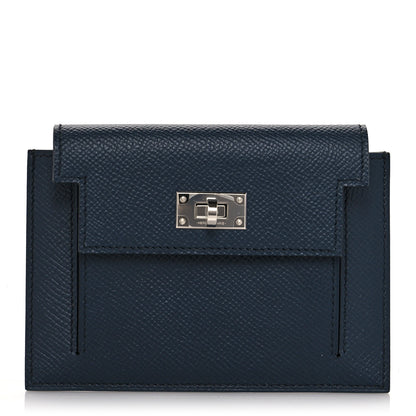 Hermes Epsom Kelly Pocket Compact Wallet Bleu Indigo 1 of 9