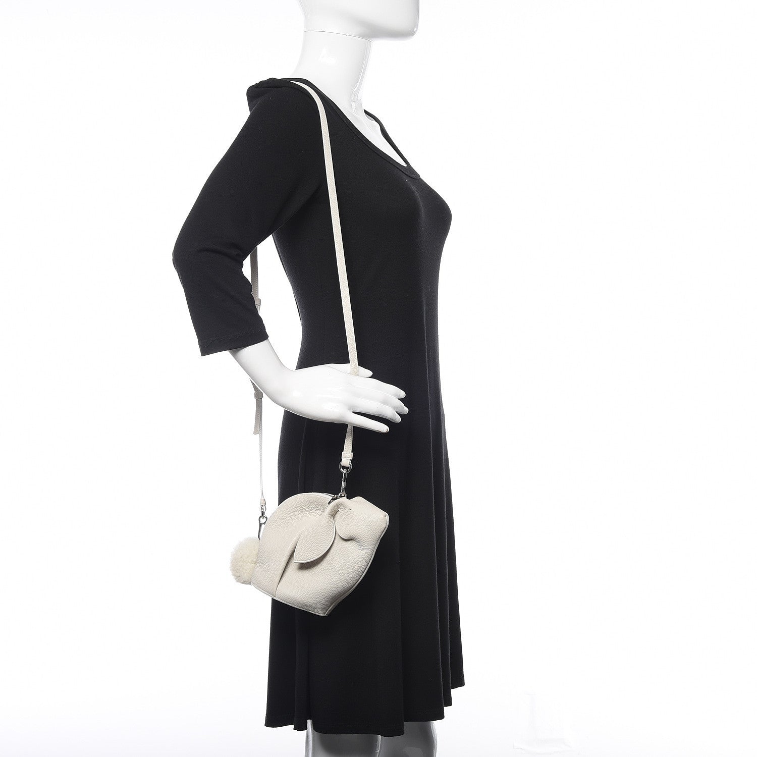 Loewe Calfskin Shearling Mini Bunny Crossbody Bag White 2 of 7