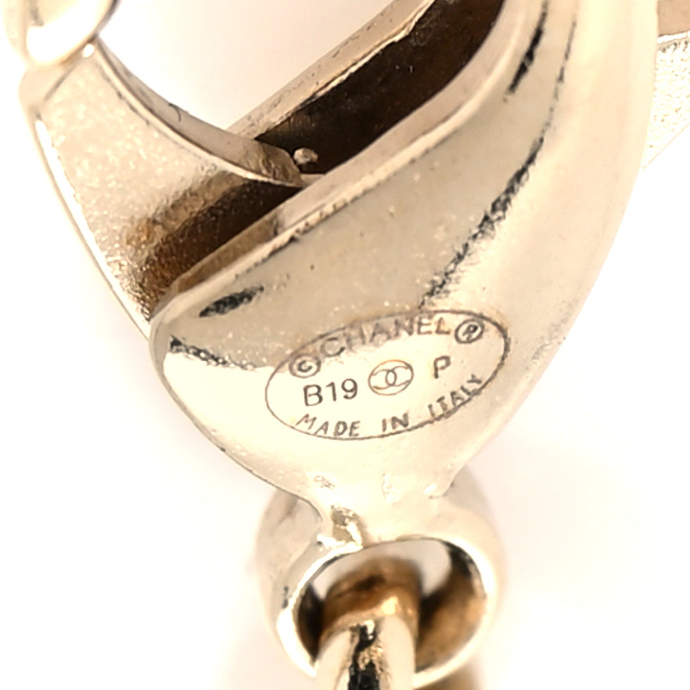 Metal Lambskin Chain Logo Belt 80 Gold