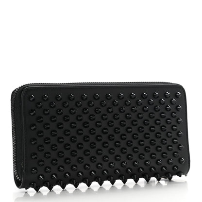Christian Louboutin Calfskin Panettone Spiked Zip Around Wallet Black 3 of 7