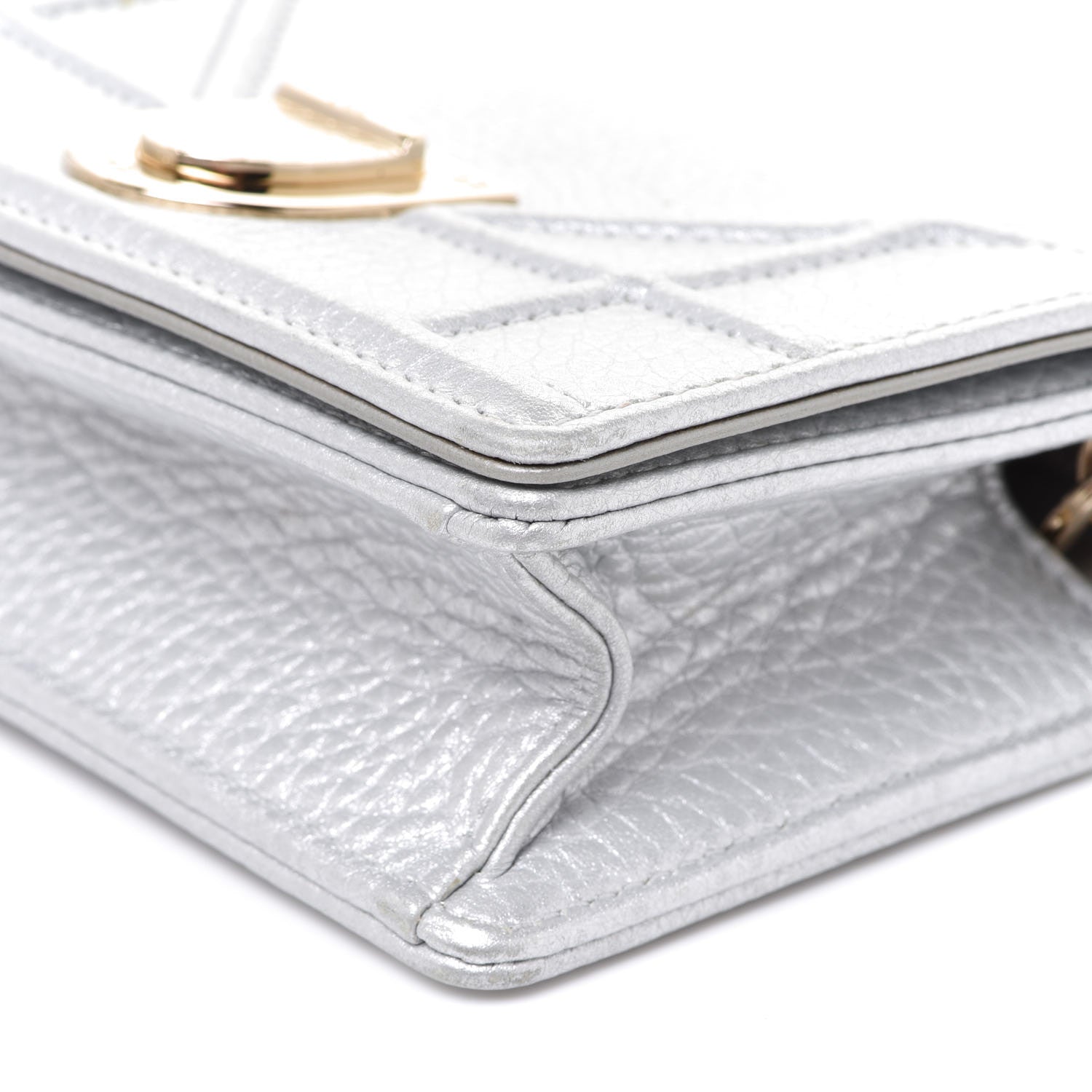 Christian Dior Metallic Grained Calfskin Baby Diorama Flap Bag Silver 8 of 8