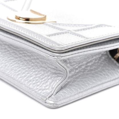 Christian Dior Metallic Grained Calfskin Baby Diorama Flap Bag Silver 8 of 8