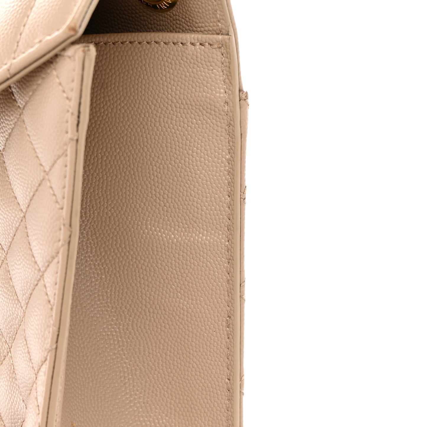 Grain De Poudre Mixed Matelasse Large Triquilt Monogram Satchel Dark Beige
