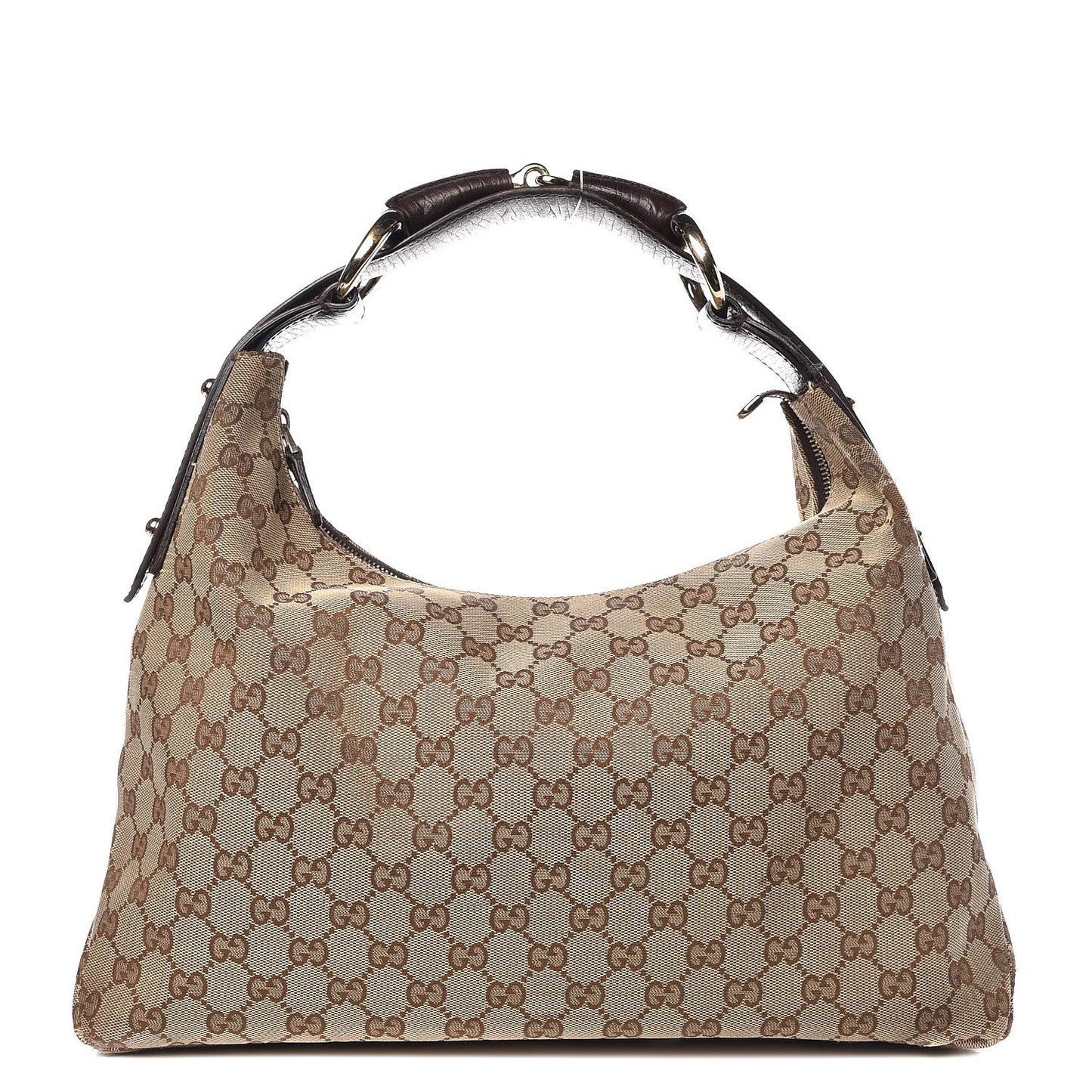 Monogram Medium Horsebit Chain Hobo Dark Brown