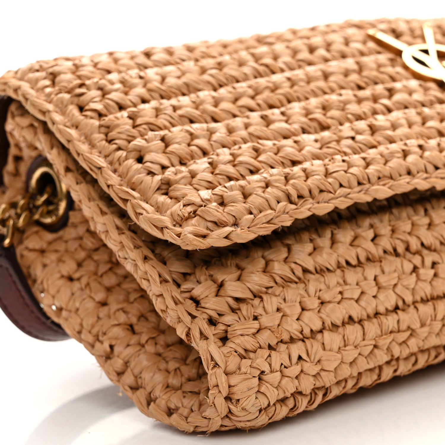 Saint Laurent Raffia Monogram Tassel Kate 99 Dark Nude 9 of 12