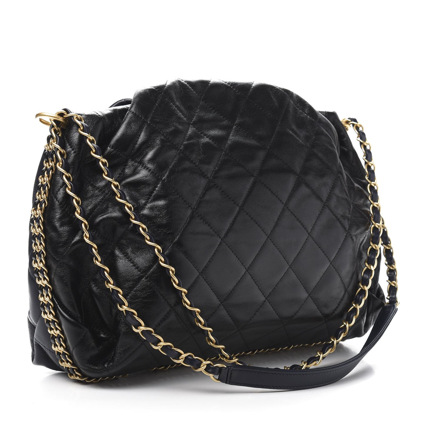 Calfskin Quilted Coco Shelter Bowling Bag Navy