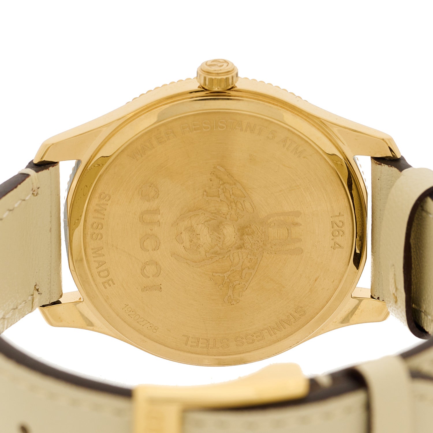 Gucci Stainless Steel Calfskin 36mm G-Timeless Bee Quartz Watch White 4 of 5