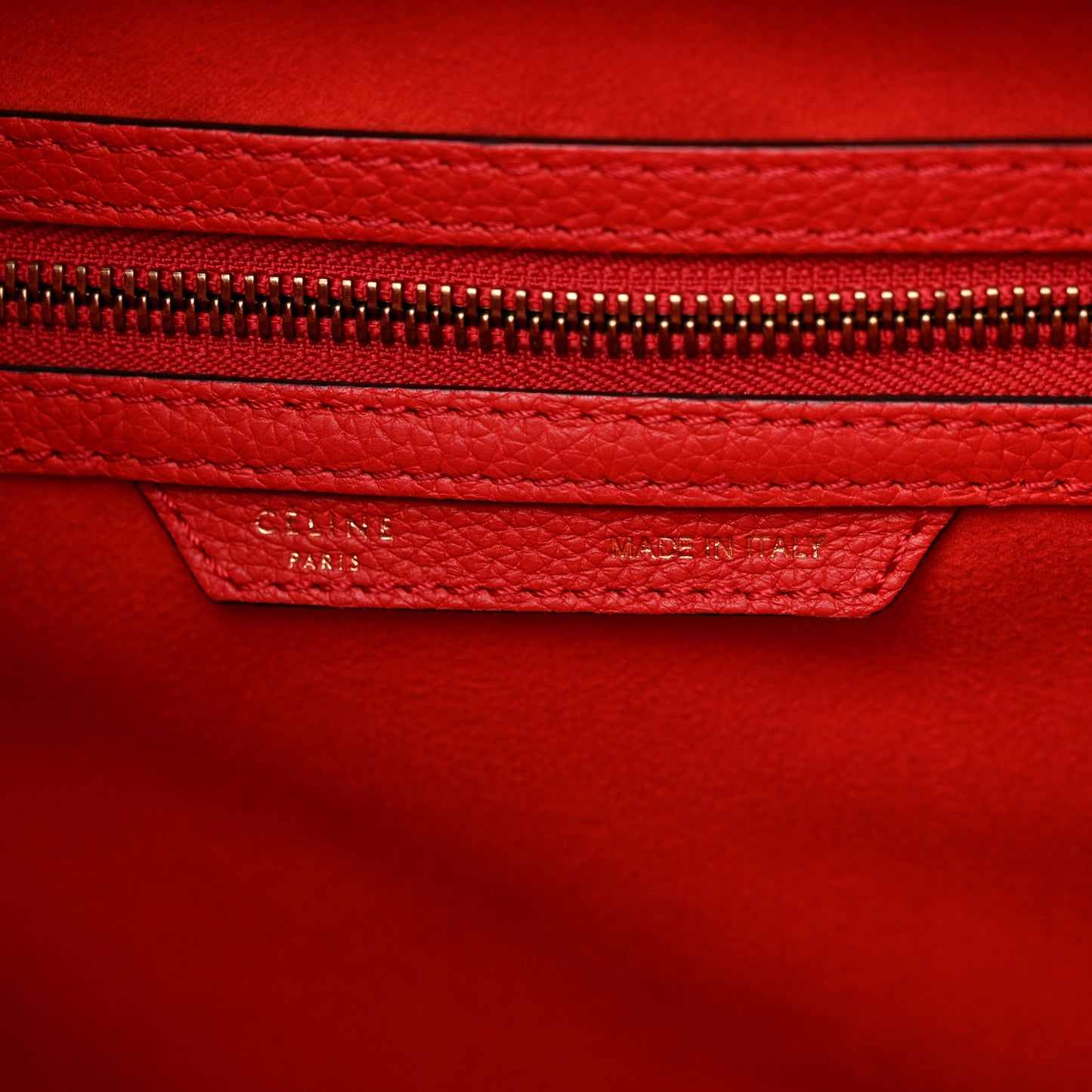 Drummed Calfskin Mini Luggage Red