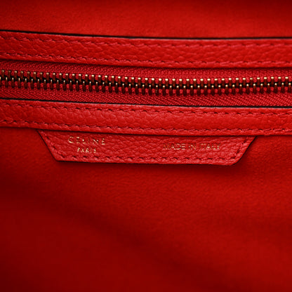 Celine Drummed Calfskin Mini Luggage Red 6 of 10