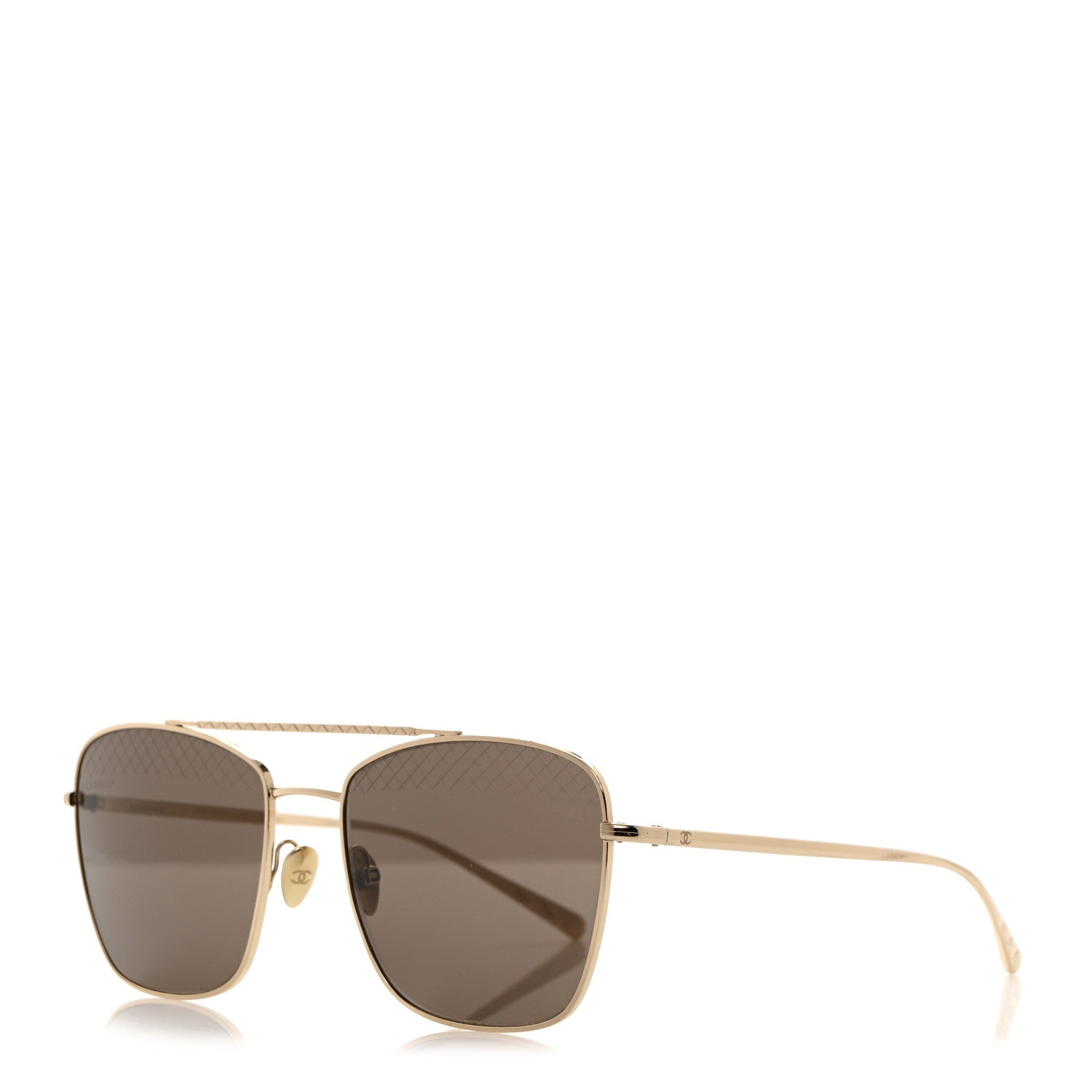 Chanel Metal Pilot Sunglasses 4256 Gold 1 of 8
