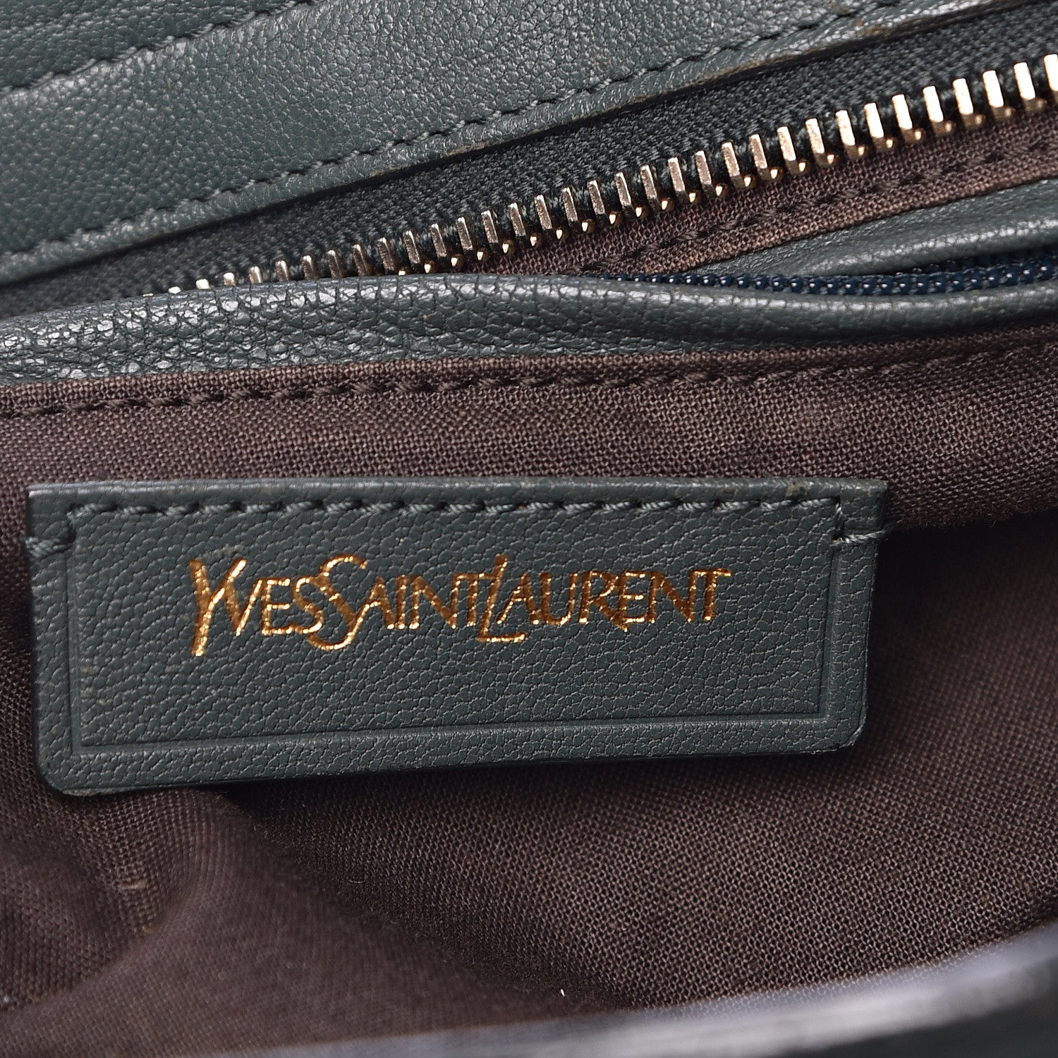 Saint Laurent Sheepskin Small Cabas ChYc Dark Green 6 of 19