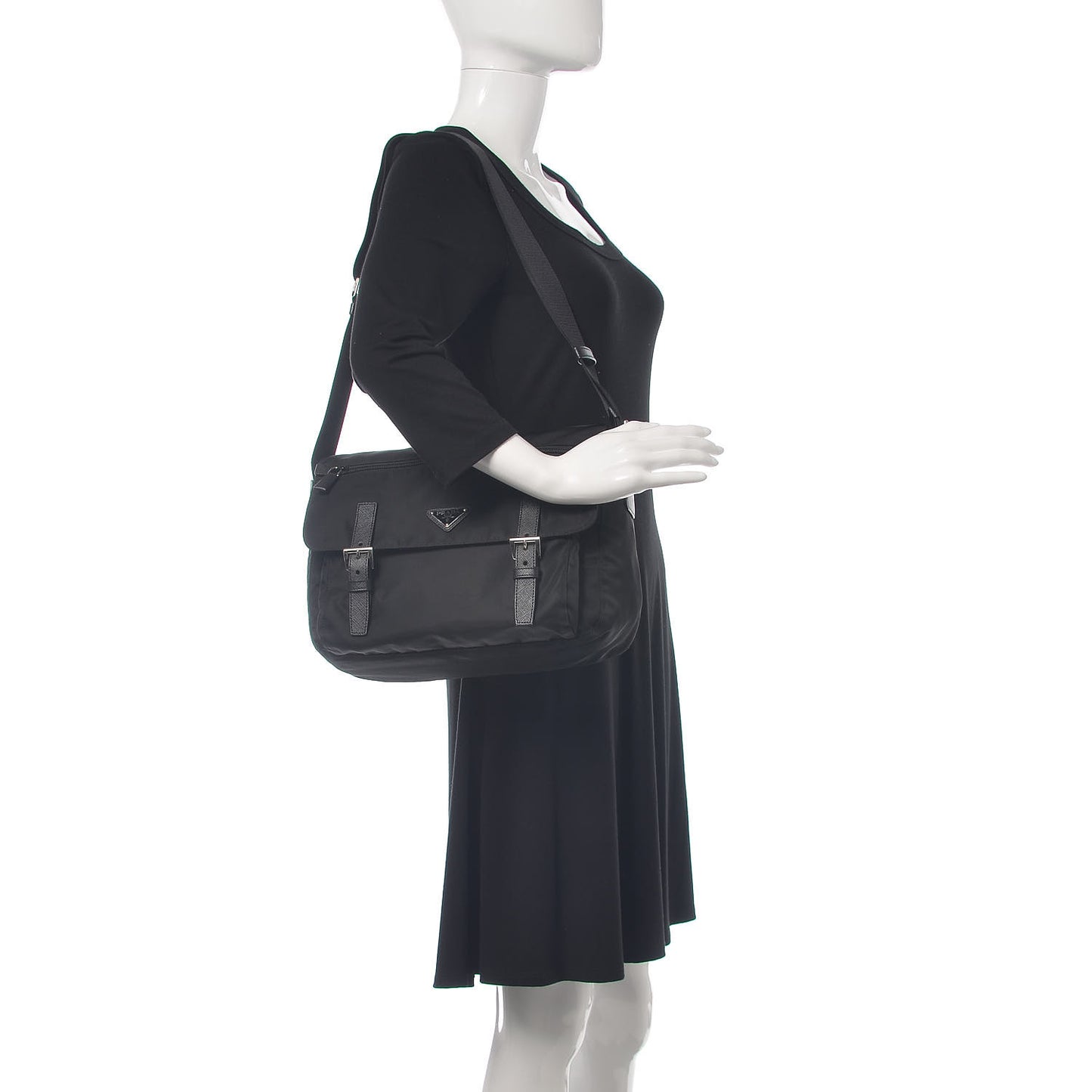 Tessuto Nylon Messenger Bag Black