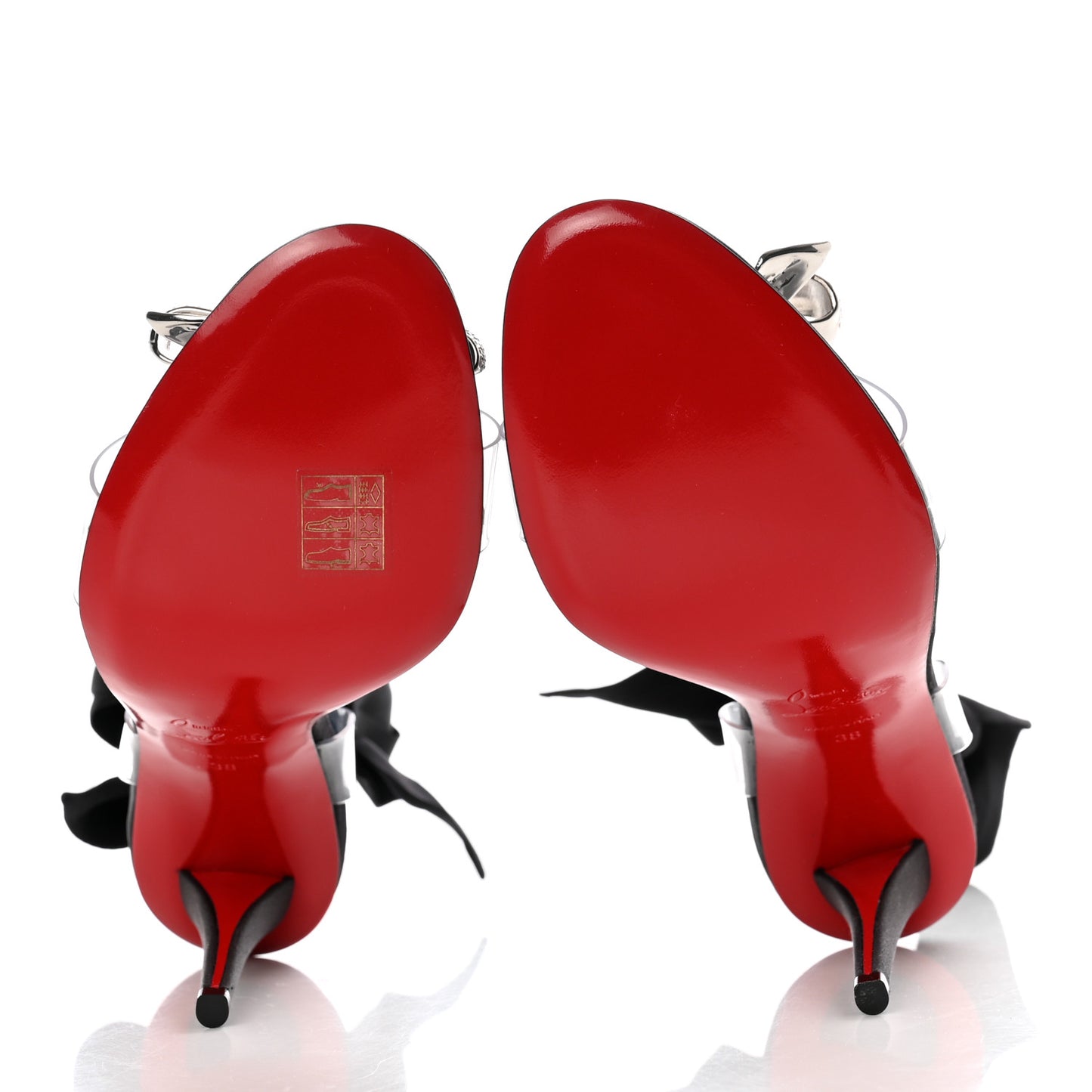 Satin Crystal PVC Astrinodo 100 Sandals 38 Black