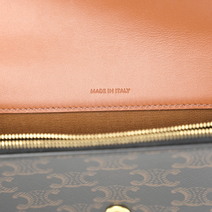 Celine Triomphe Canvas Lambskin Wallet On Strap Tan 7 of 13