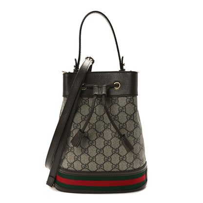 Gucci GG Supreme Monogram Web Small Ophidia Bucket Bag Brown 1 of 10