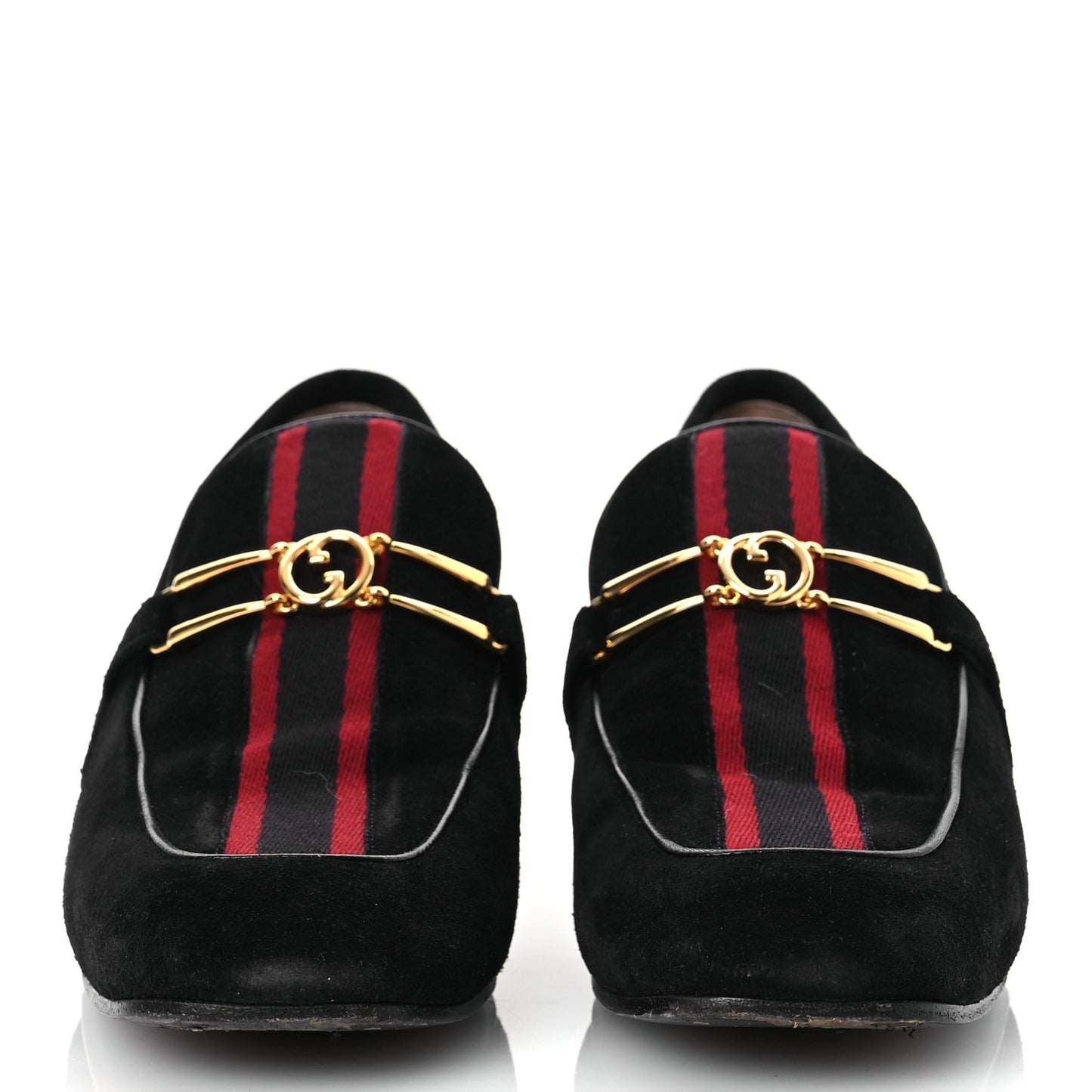 Suede Web Womens Loafers 38.5 Black