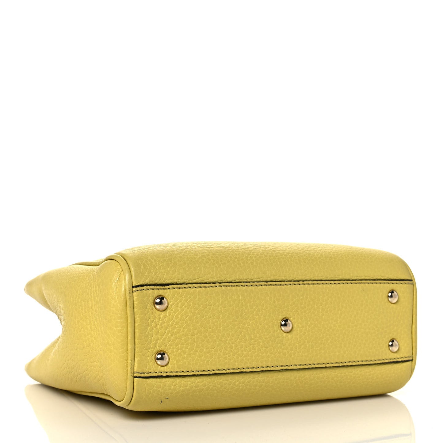 Calfskin Mini Bamboo Shopper Tote Yellow