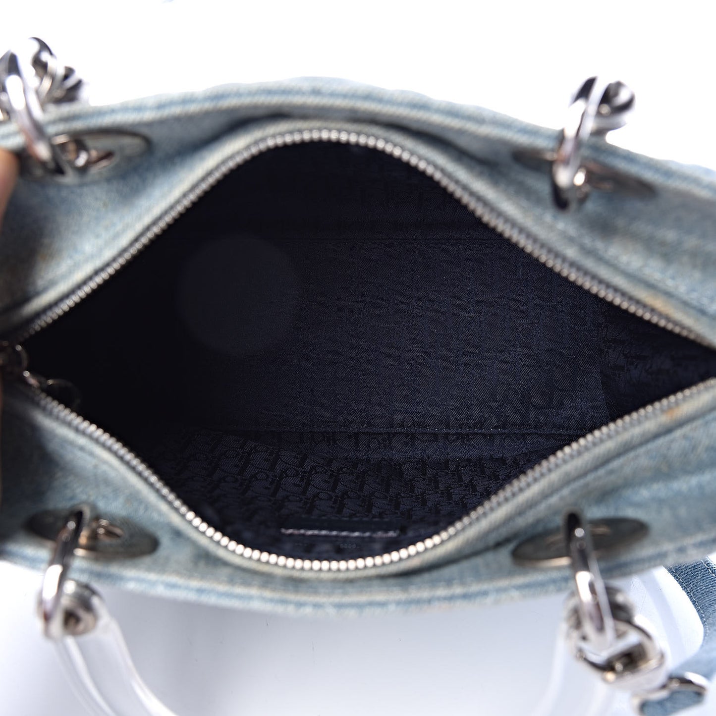 Denim Cannage Medium Lady Dior Blue