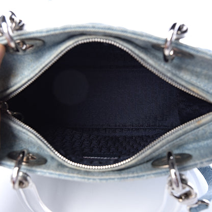 Christian Dior Denim Cannage Medium Lady Dior Blue 5 of 15