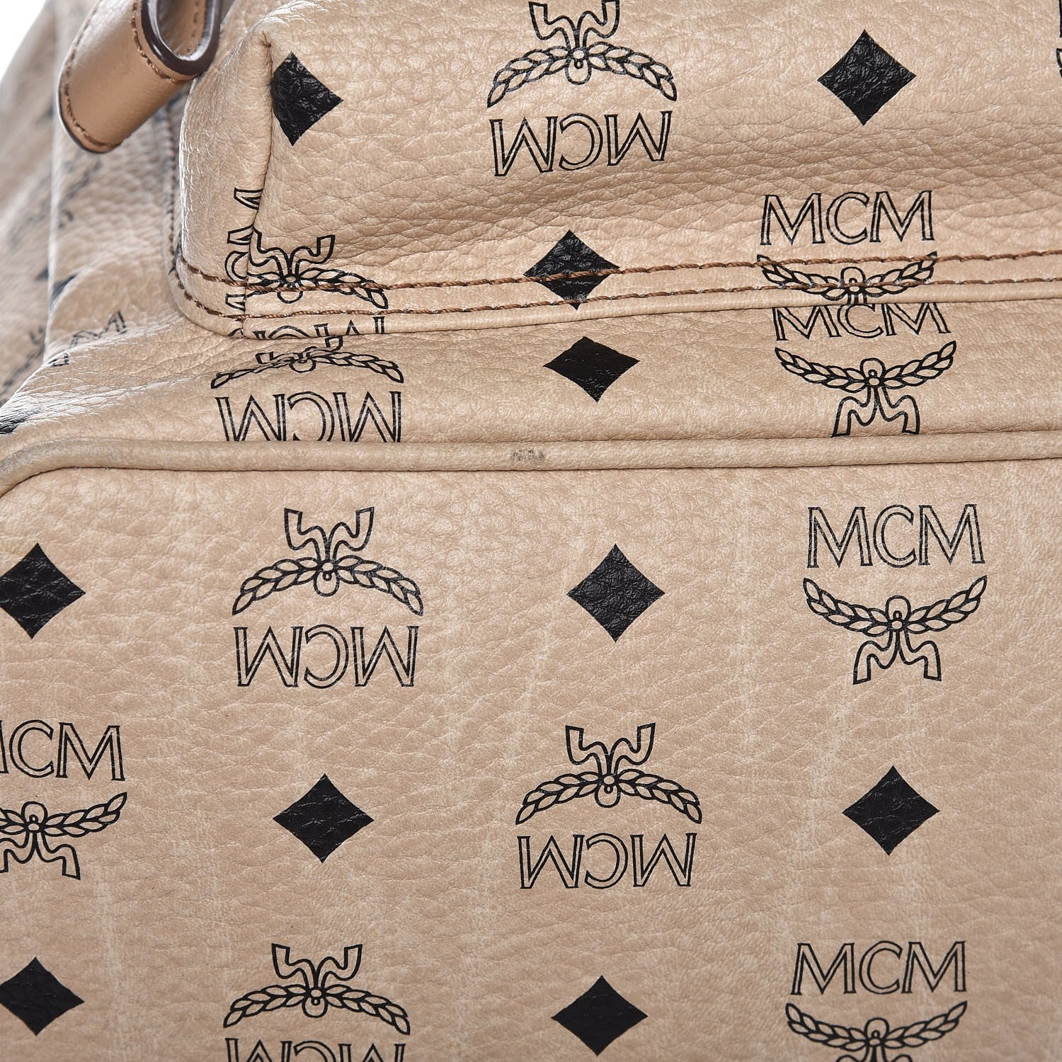 MCM Visetos Medium Studded Stark Backpack Beige 10 of 10