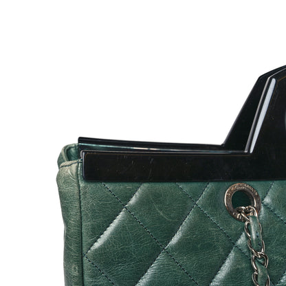 Chanel Glazed Calfskin Quilted Large CC Delivery Tote Green 10 of 11