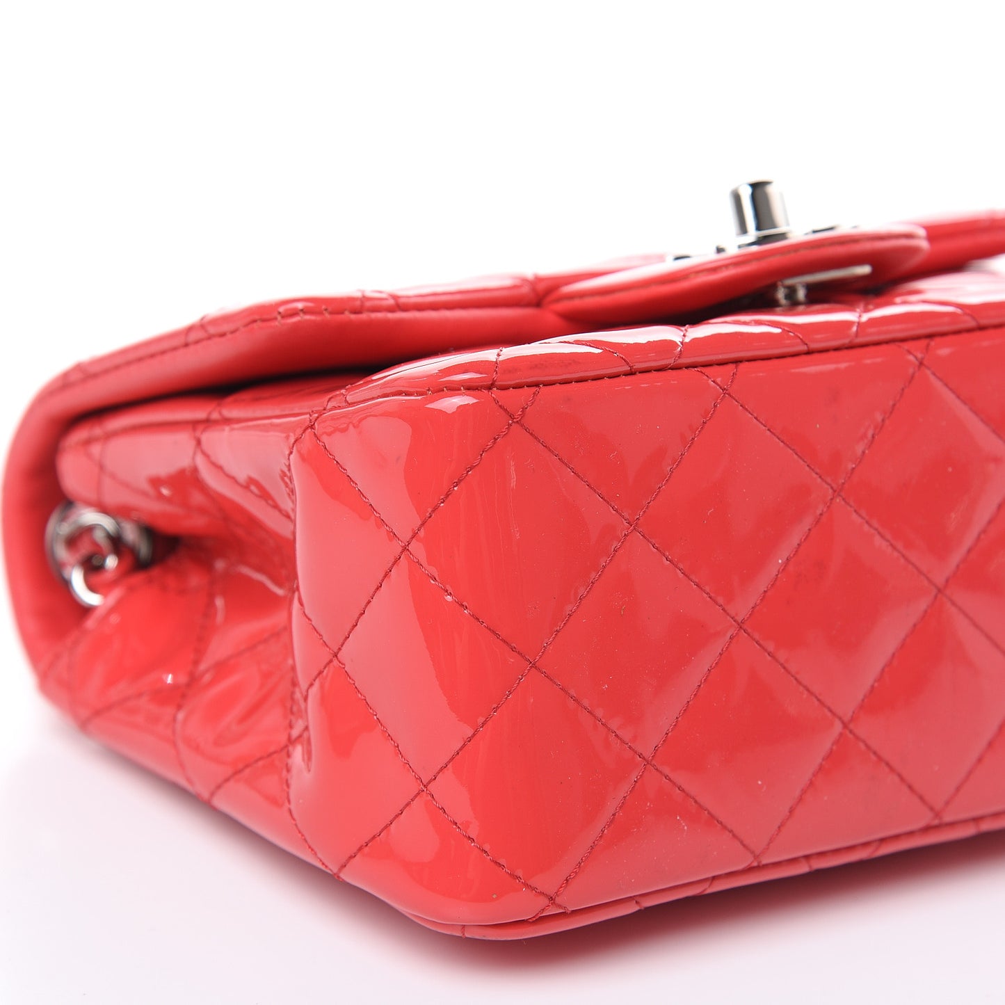 Patent Quilted Mini Square Flap Pink
