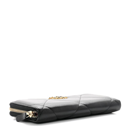 Chanel Lambskin Quilted 19 Long Zipped Around Wallet Black 4 of 8