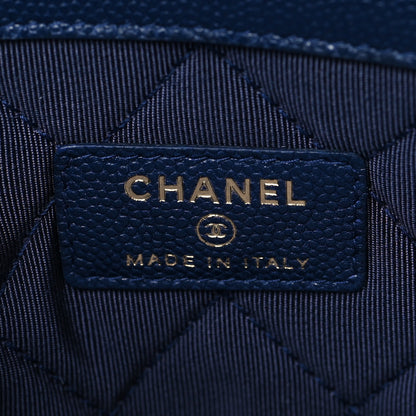 Chanel Caviar Quilted Medium Golden Class Pouch Navy 6 of 7