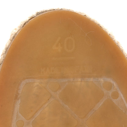 Chanel Linen CC Espadrilles 40 Beige Black 6 of 11