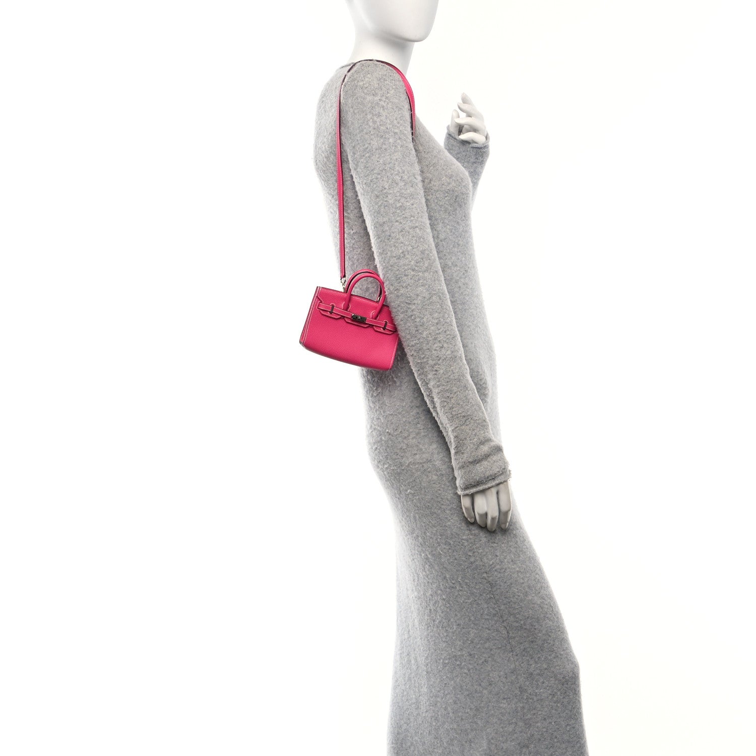 Hermes Epsom Micro Birkin 15 Rose Tyrien 2 of 9