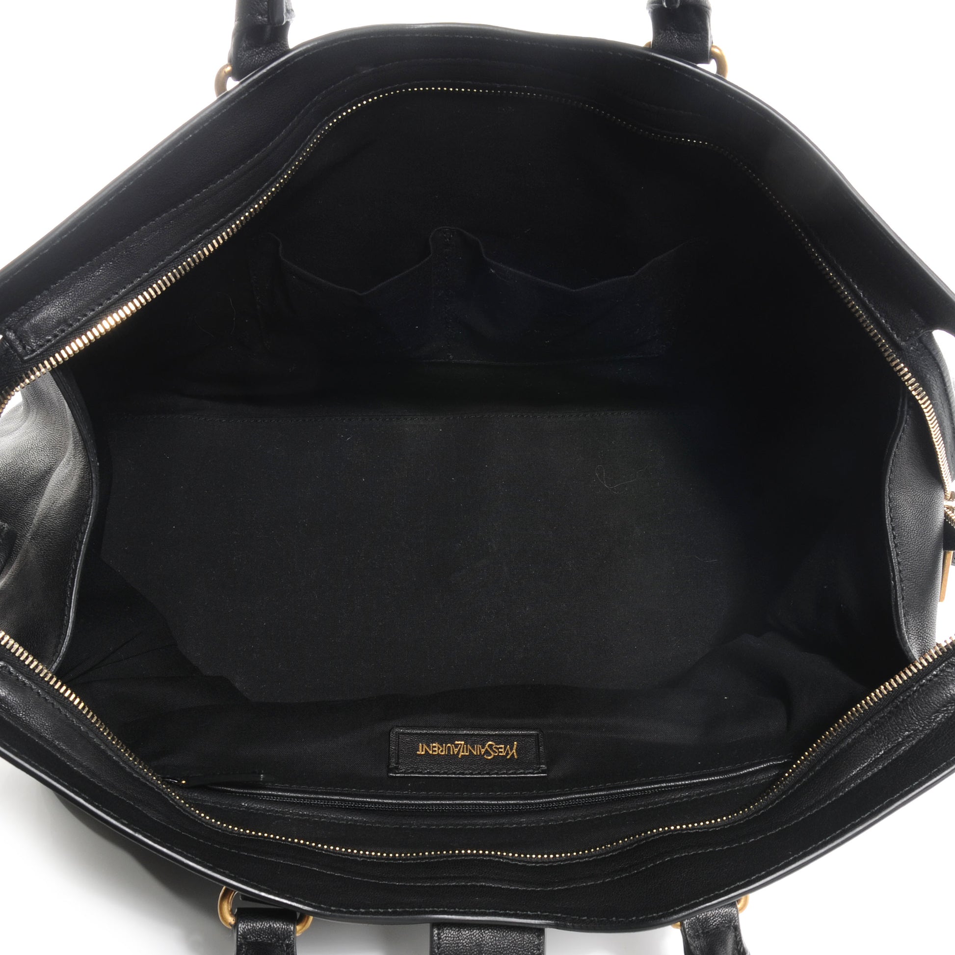 Saint Laurent Leather Large Cabas Chyc Black 5 of 9