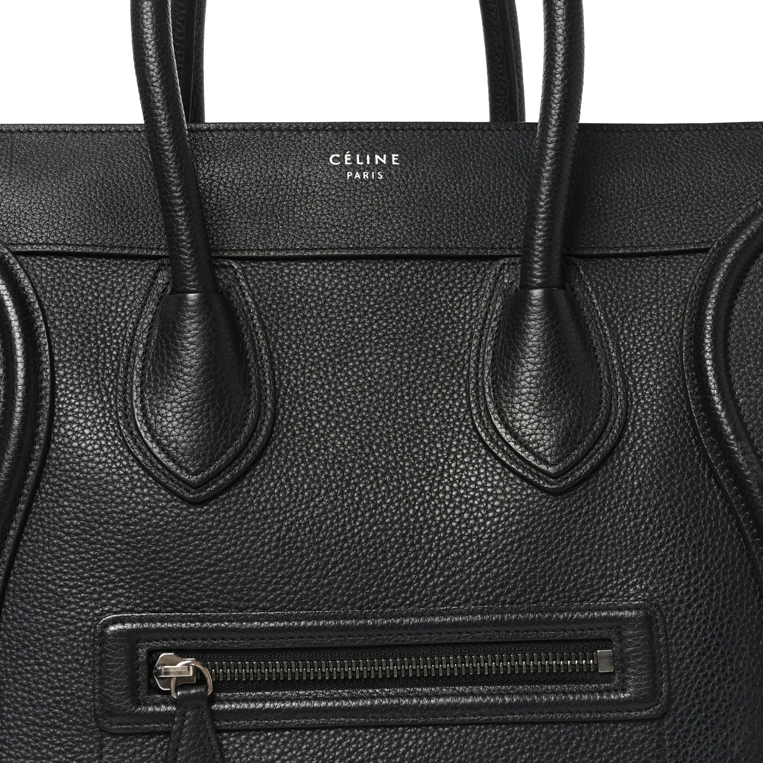 Celine Drummed Calfskin Mini Luggage Black 7 of 10