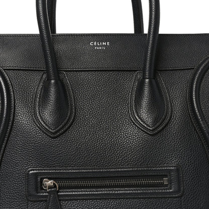Celine Drummed Calfskin Mini Luggage Black 7 of 10