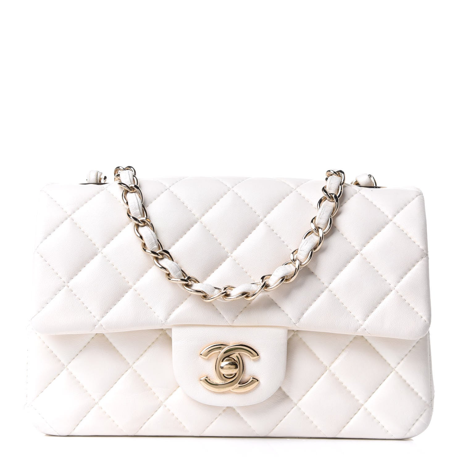Chanel Lambskin Quilted Mini Rectangular Flap White 1 of 11