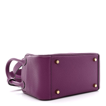Hermes Taurillon Clemence Mini Lindy 20 Anemone 4 of 11